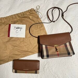 Burberry Tan and Brown Crossbody Bag